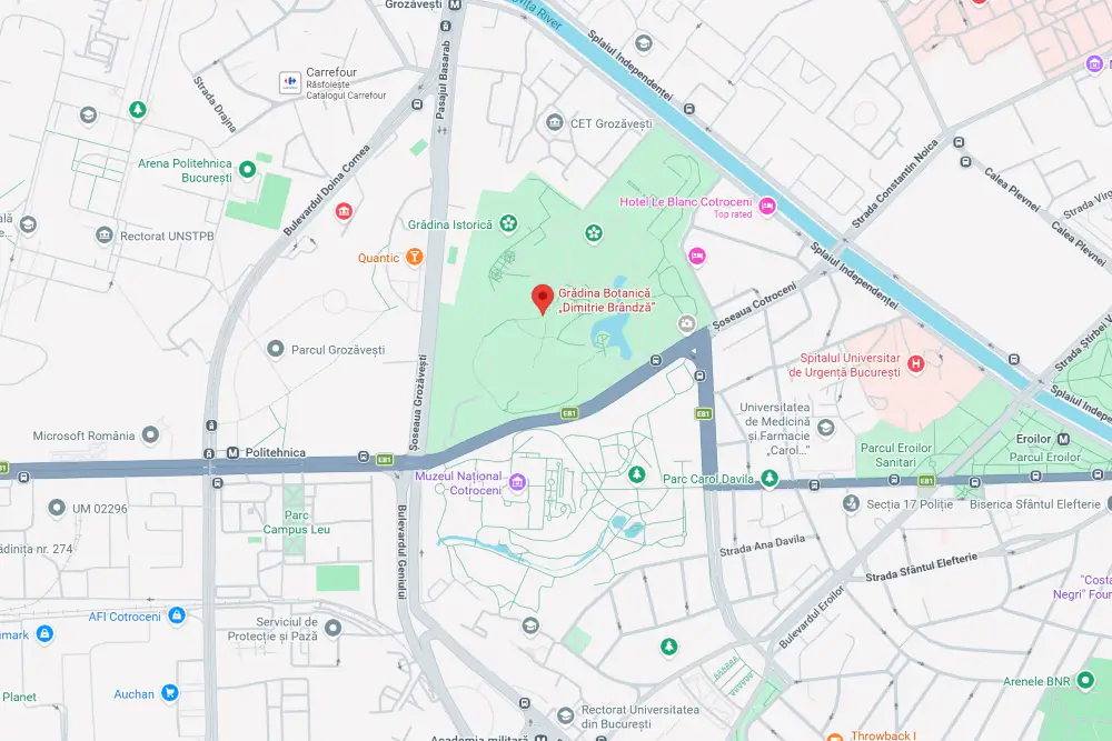 Unde se afla si cum ajungi la Gradina Botanica „Dimitrie Brandza”?